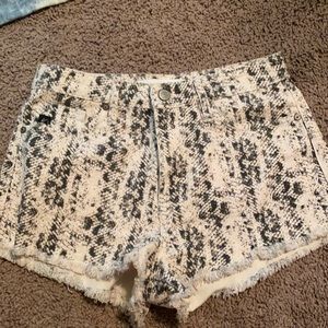 Kancan light pink, snake skin patterned jean shorts. size xs, worn once